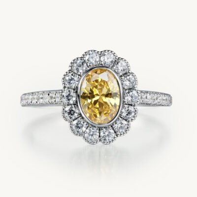 2 Yellow Diamond Pavé Engagement Ring